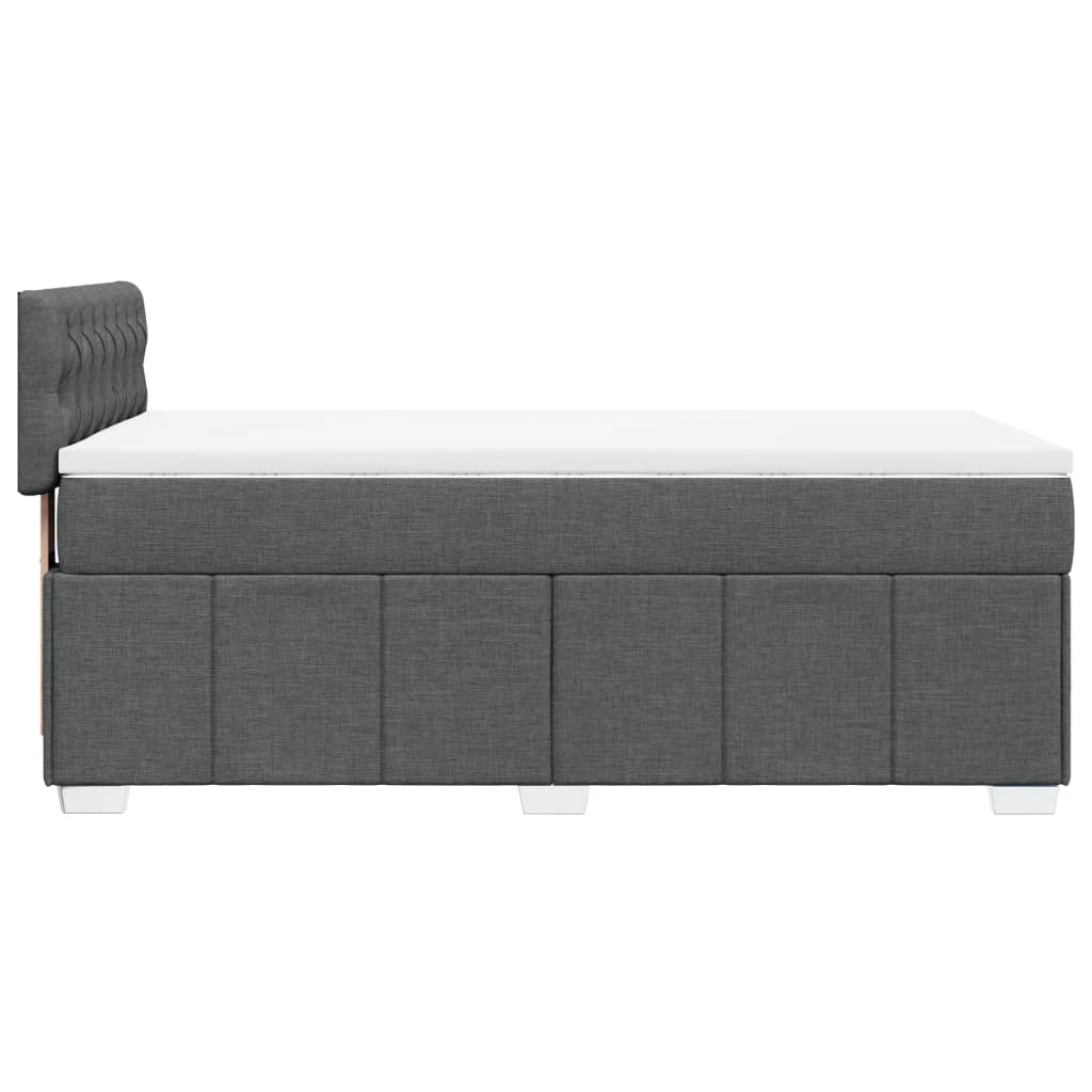 vidaXL Łóżko kontynentalne z materacem, ciemnoszara tkanina 90x200 cm