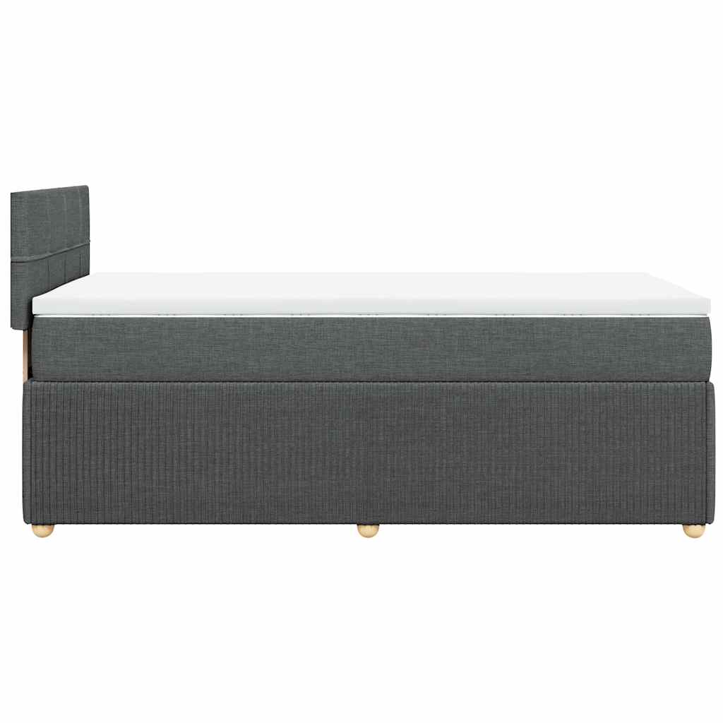 vidaXL Łóżko kontynentalne z materacem, ciemnoszara tkanina 80x200 cm