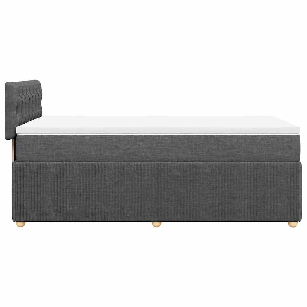 vidaXL Łóżko kontynentalne z materacem, ciemnoszara tkanina 80x200 cm