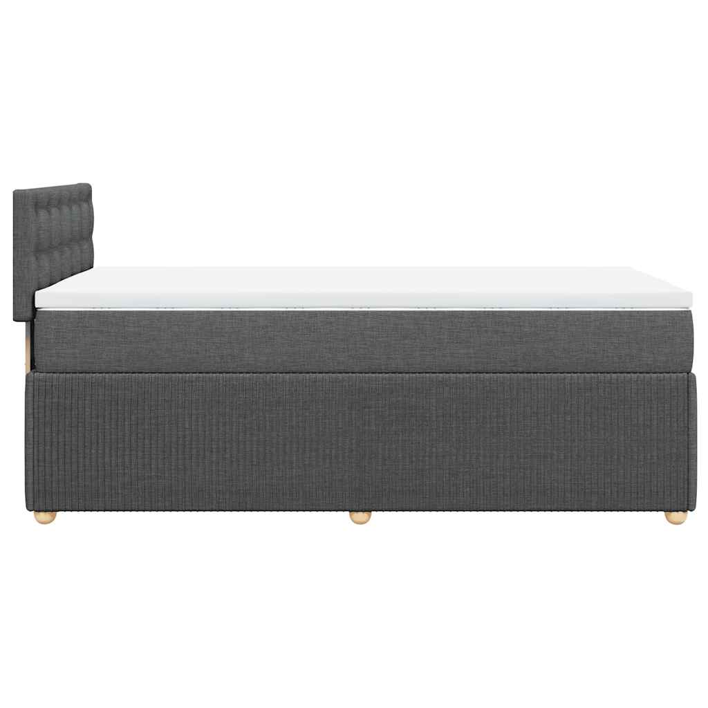 vidaXL Łóżko kontynentalne z materacem, ciemnoszara tkanina 80x200 cm
