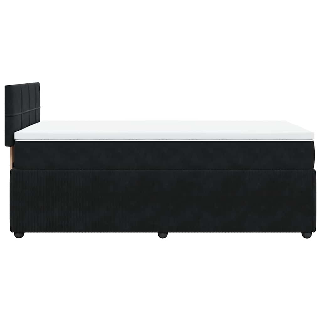 vidaXL Łóżko kontynentalne z materacem, czarne, aksamit 90x200 cm