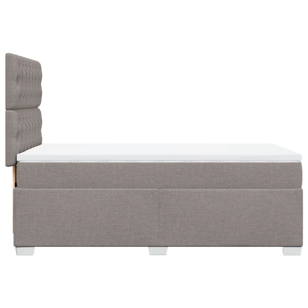 vidaXL Łóżko kontynentalne z materacem, taupe, tkanina, 80x200 cm