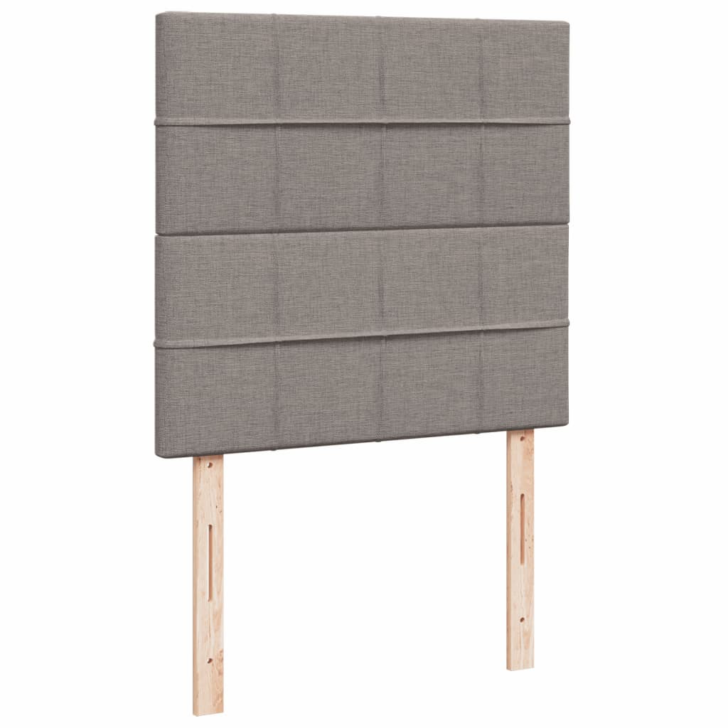 vidaXL Łóżko kontynentalne z materacem, taupe, tkanina, 90x190 cm