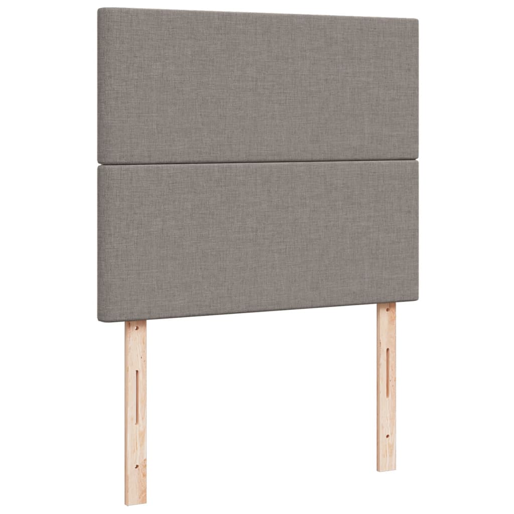 vidaXL Łóżko kontynentalne z materacem, taupe, 120x190 cm, tkanina