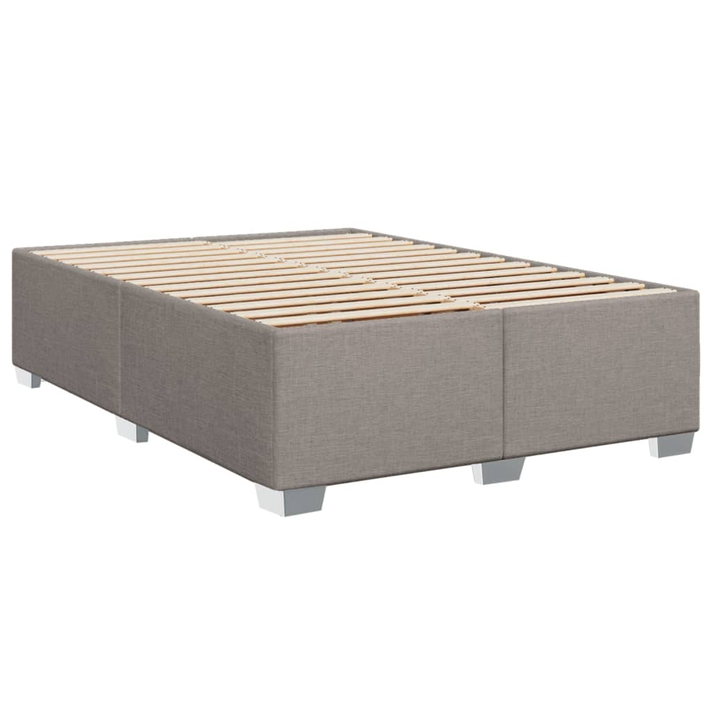 vidaXL Łóżko kontynentalne z materacem, taupe, tkanina, 140x190 cm