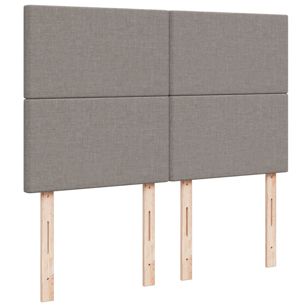 vidaXL Łóżko kontynentalne z materacem, taupe, tkanina, 140x190 cm