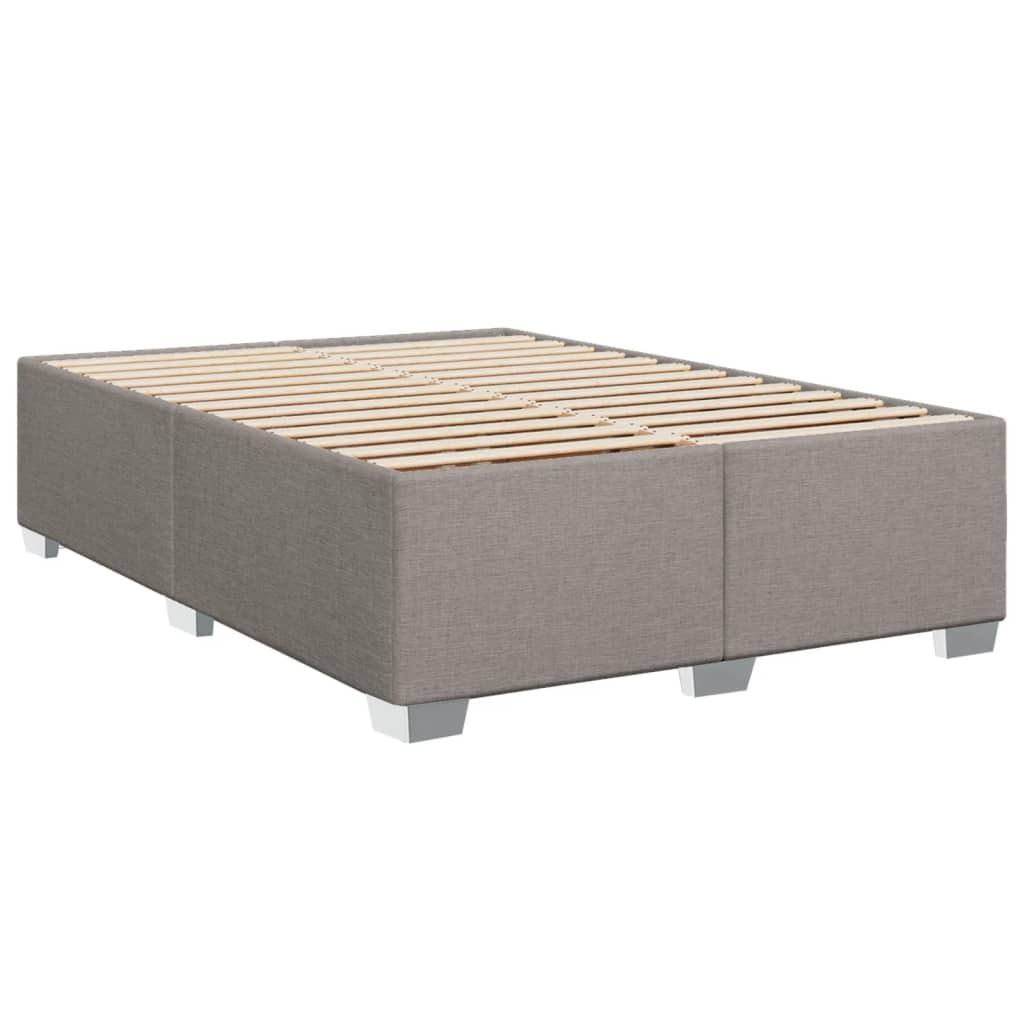 vidaXL Łóżko kontynentalne z materacem, taupe, tkanina, 140x190 cm