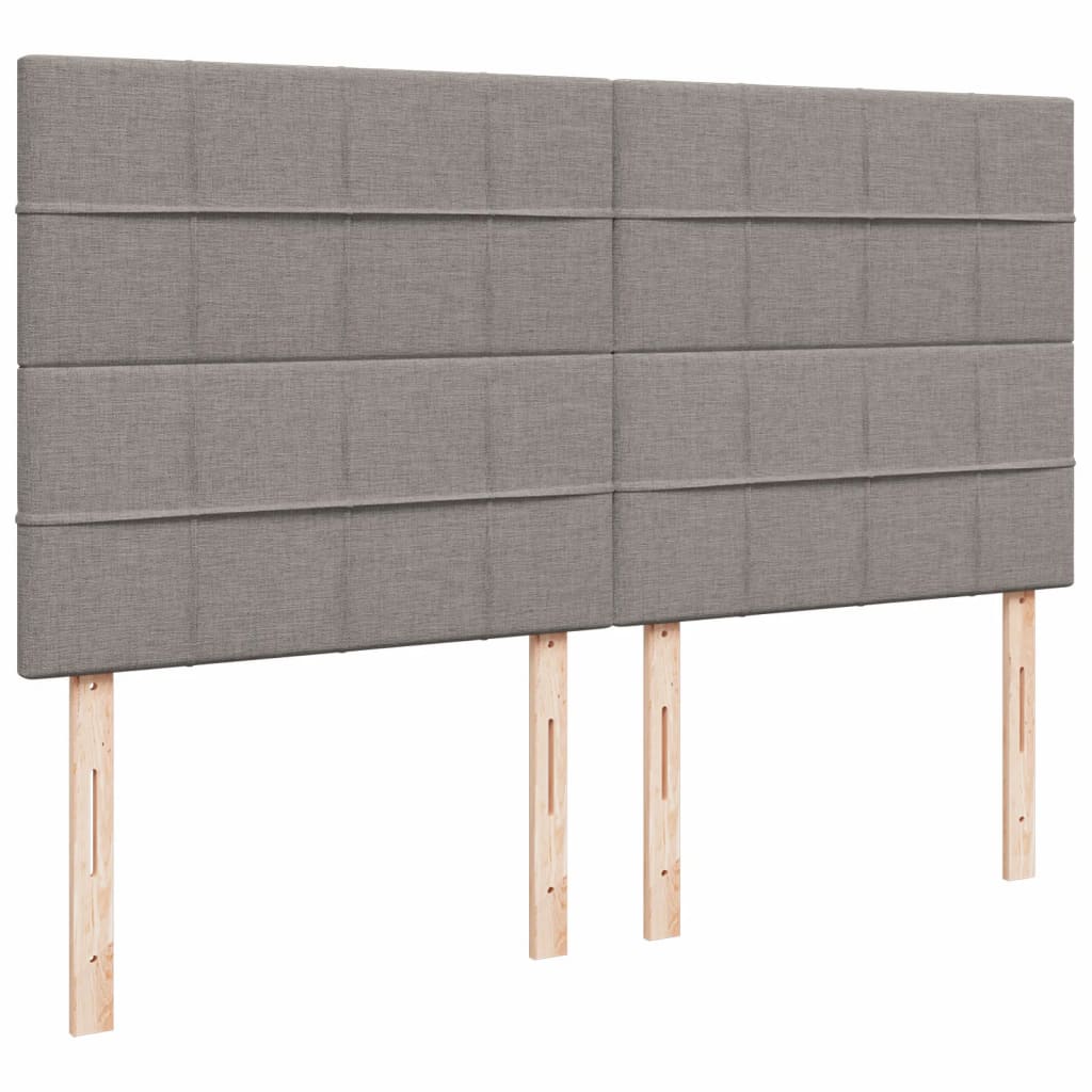 vidaXL Łóżko kontynentalne z materacem, taupe, tkanina, 180x200 cm