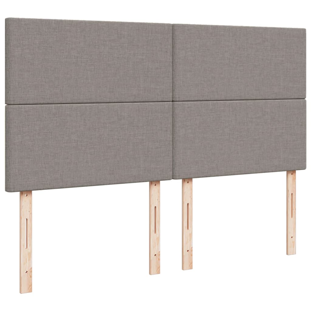 vidaXL Łóżko kontynentalne z materacem, taupe, tkanina, 200x200 cm