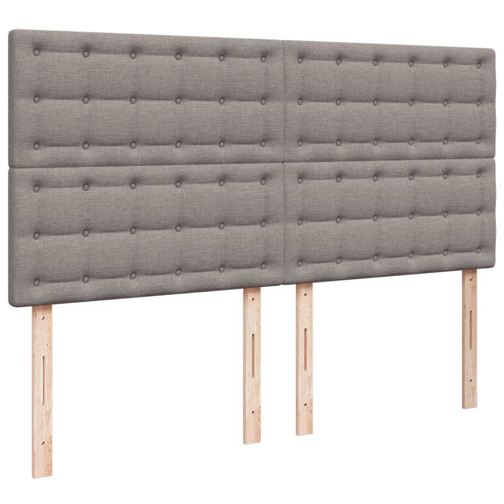 vidaXL Łóżko kontynentalne z materacem, taupe, tkanina, 200x200 cm