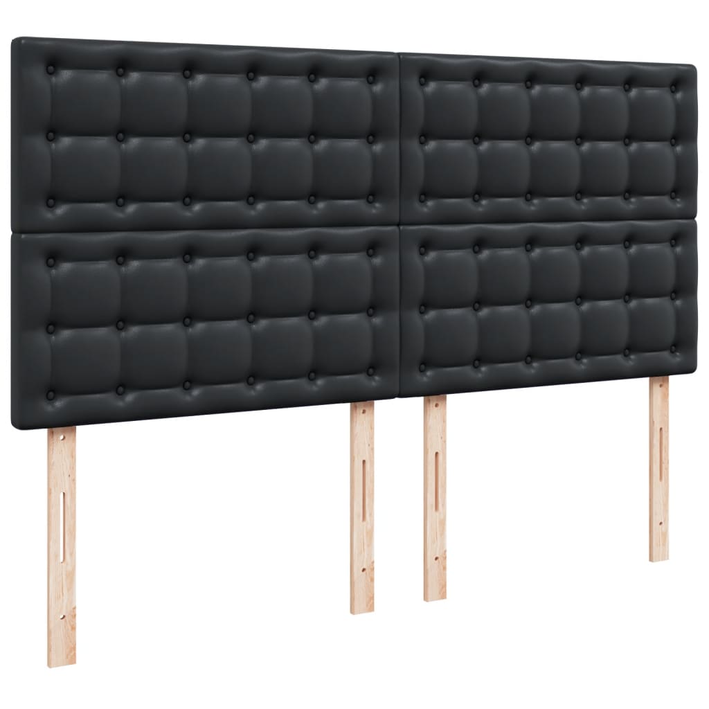 vidaXL Łóżko kontynentalne z materacem, czarne, ekoskóra 200x200 cm