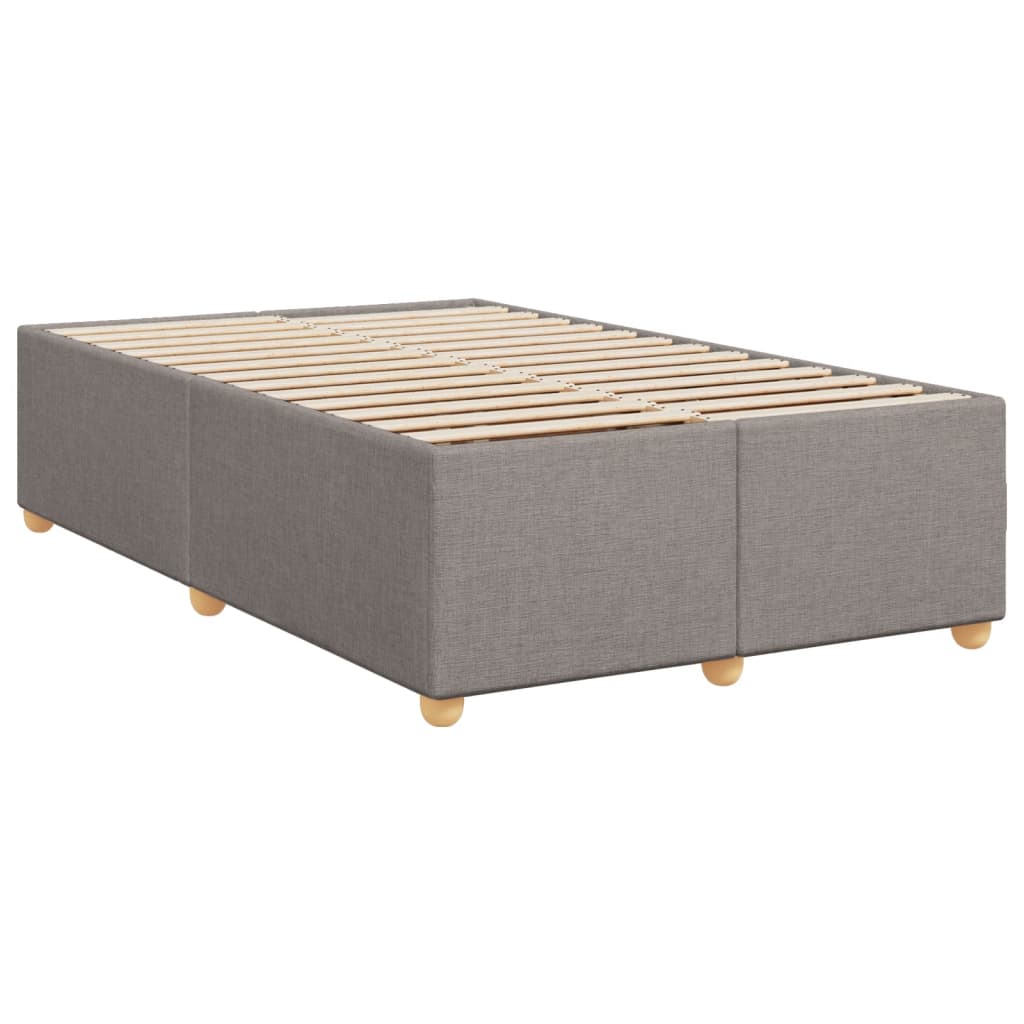 vidaXL Łóżko kontynentalne z materacem, taupe, 120x190 cm, tkanina