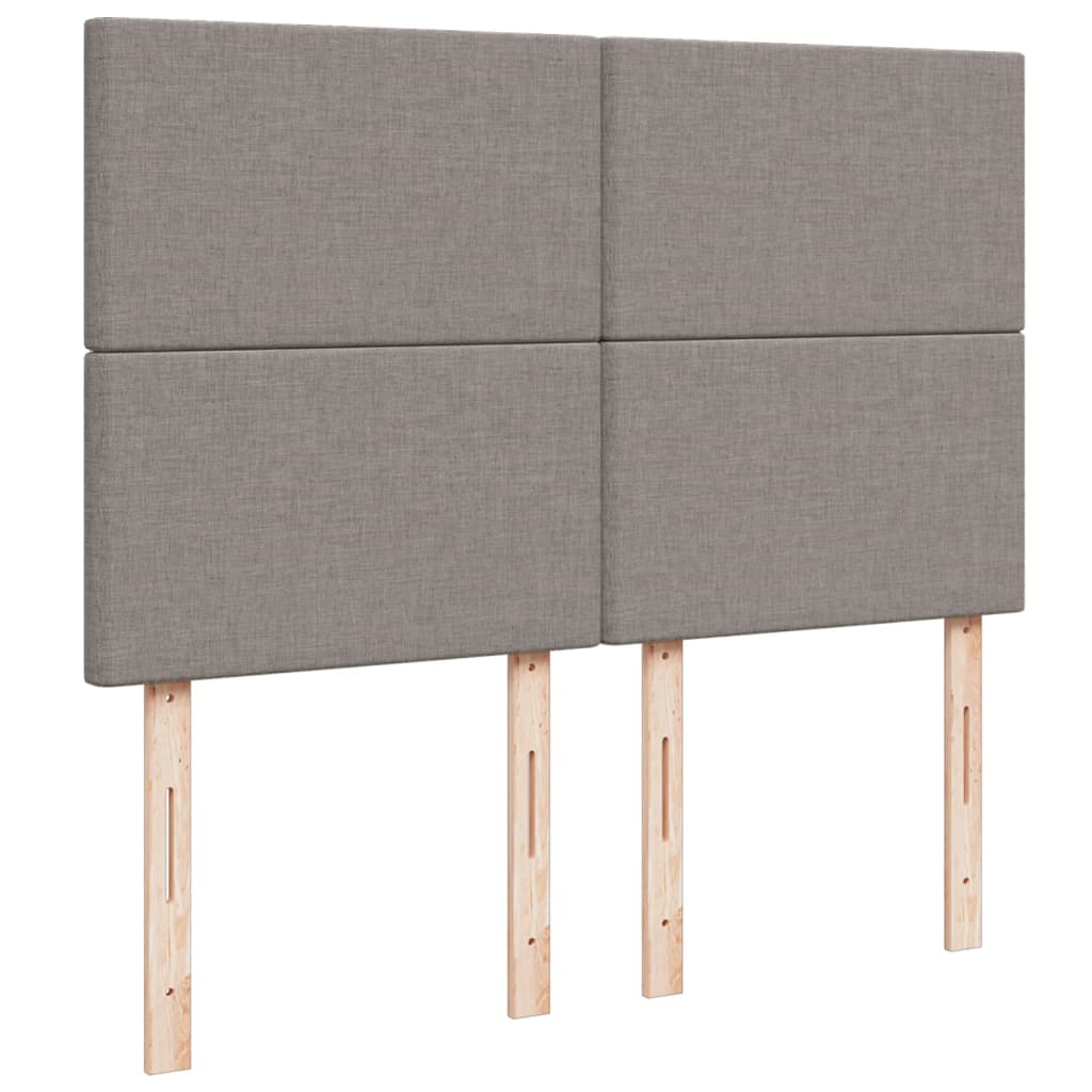 vidaXL Łóżko kontynentalne z materacem, taupe, tkanina, 140x190 cm