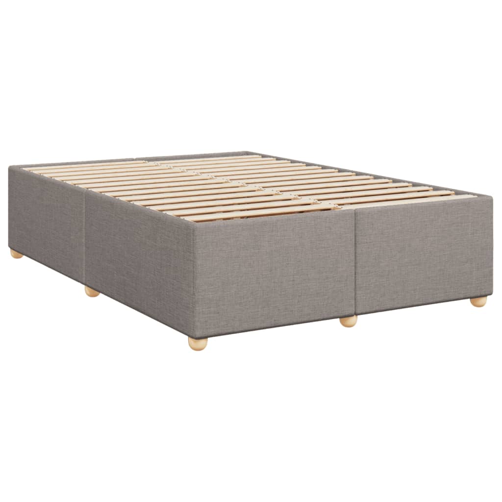 vidaXL Łóżko kontynentalne z materacem, taupe, tkanina, 140x190 cm