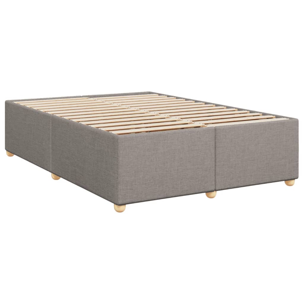 vidaXL Łóżko kontynentalne z materacem, taupe, tkanina, 140x190 cm