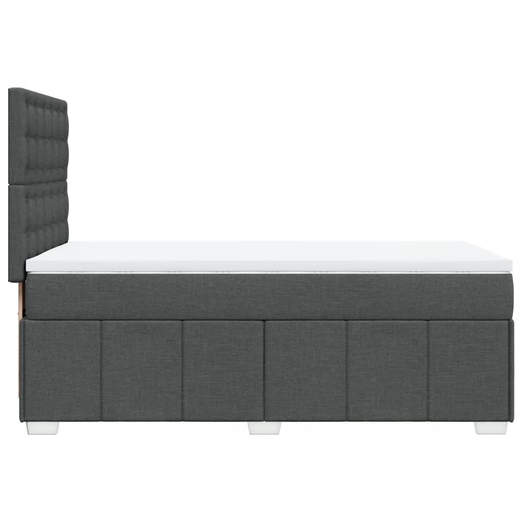 vidaXL Łóżko kontynentalne z materacem, ciemnoszara tkanina 80x200 cm