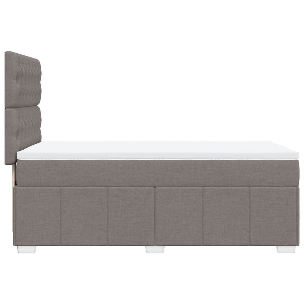 vidaXL Łóżko kontynentalne z materacem, taupe, tkanina, 90x200 cm