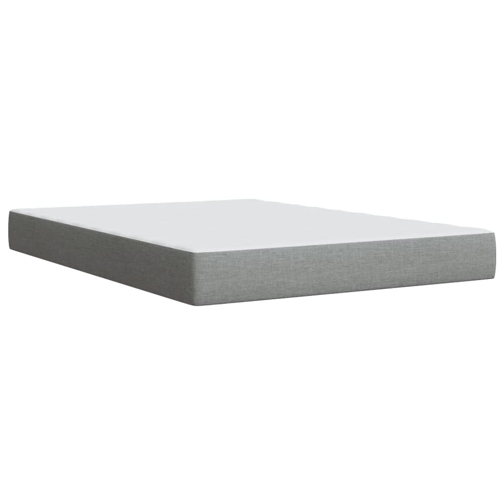 vidaXL Łóżko kontynentalne z materacem, jasnoszare, tkanina 160x200 cm