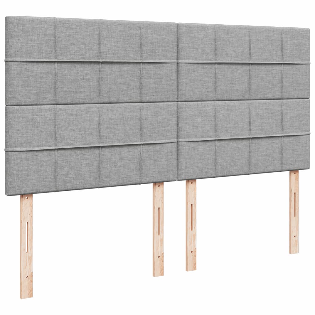 vidaXL Łóżko kontynentalne z materacem, jasnoszare, tkanina 200x200 cm