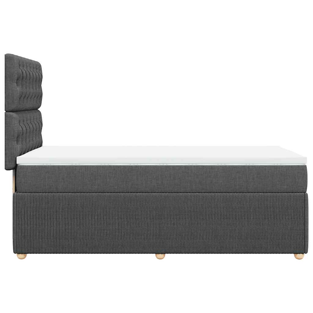 vidaXL Łóżko kontynentalne z materacem, ciemnoszara tkanina 80x200 cm