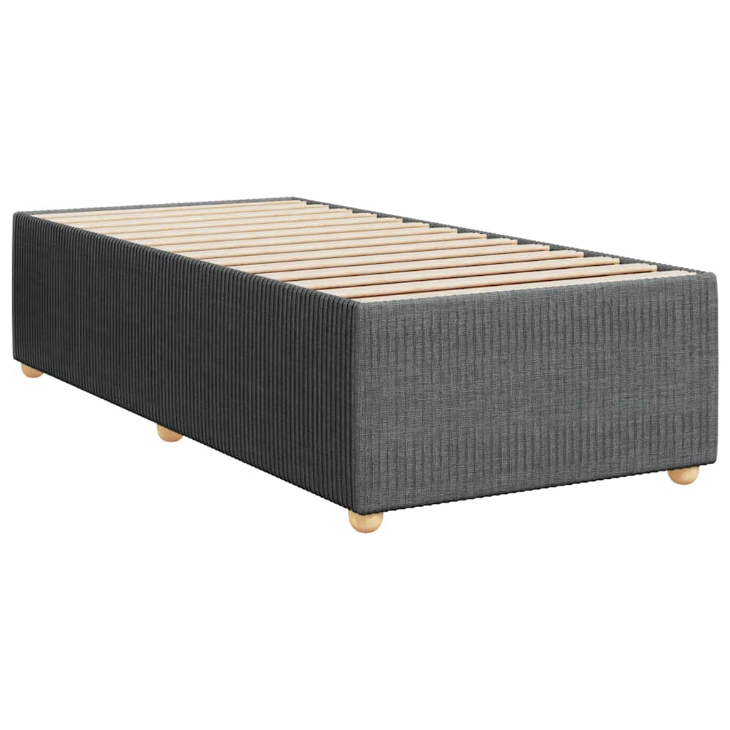 vidaXL Łóżko kontynentalne z materacem, ciemnoszara tkanina 100x200 cm