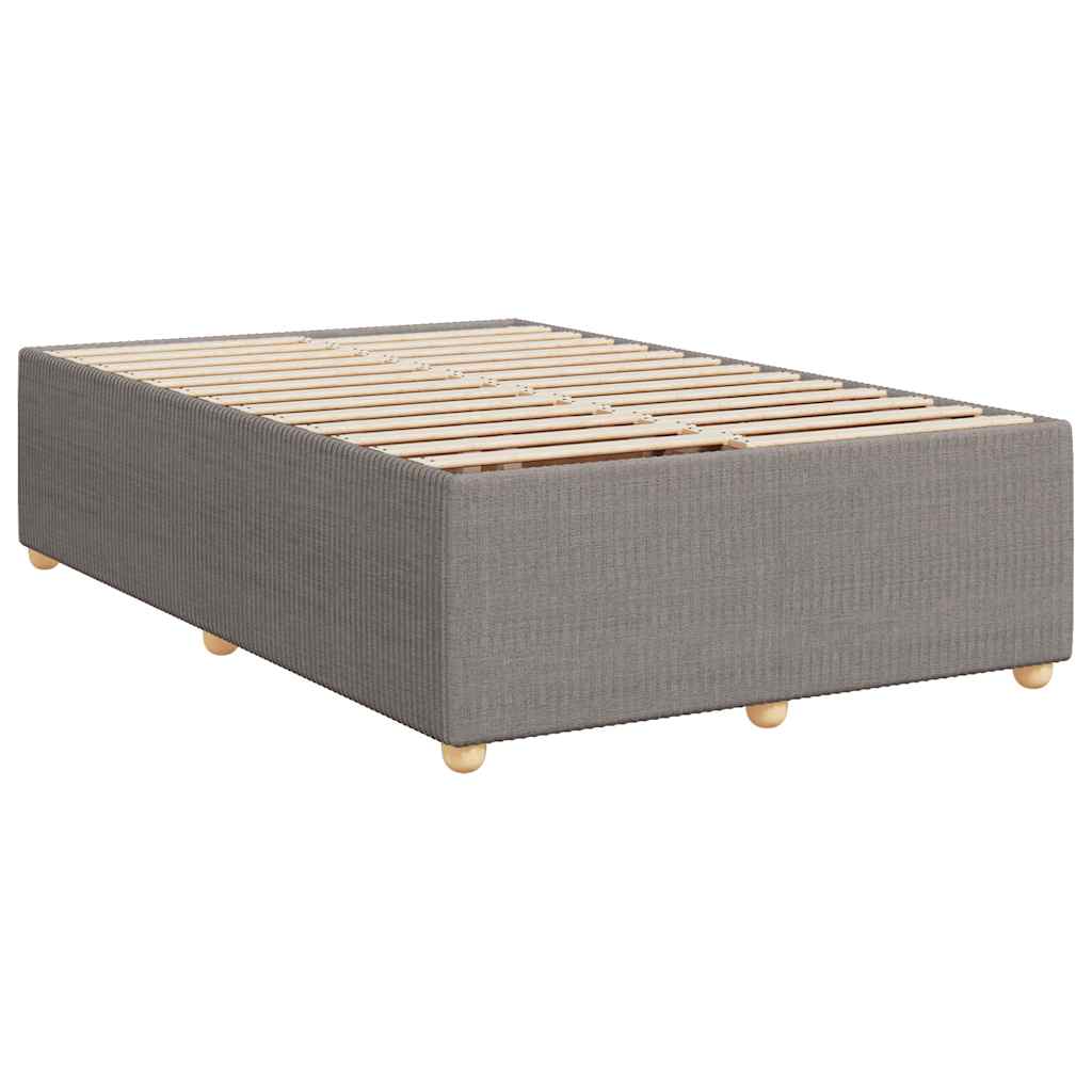 vidaXL Łóżko kontynentalne z materacem, taupe, 120x190 cm, tkanina