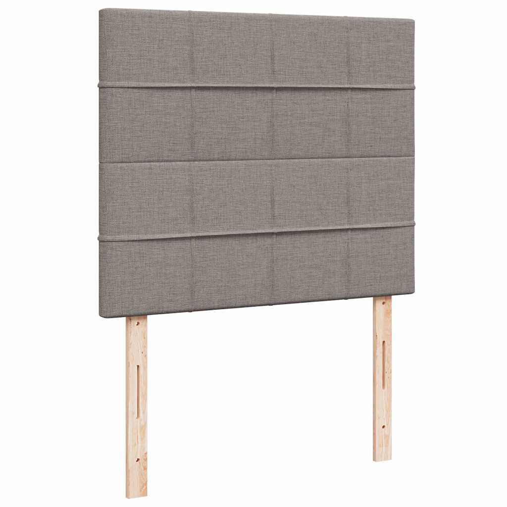 vidaXL Łóżko kontynentalne z materacem, taupe, tkanina, 120x200 cm