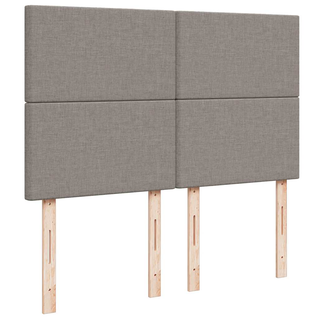 vidaXL Łóżko kontynentalne z materacem, taupe, tkanina, 140x190 cm