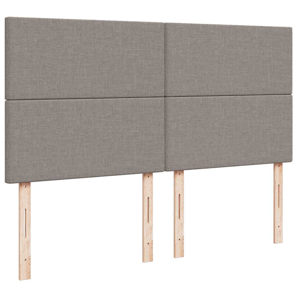 vidaXL Łóżko kontynentalne z materacem, taupe, tkanina, 200x200 cm