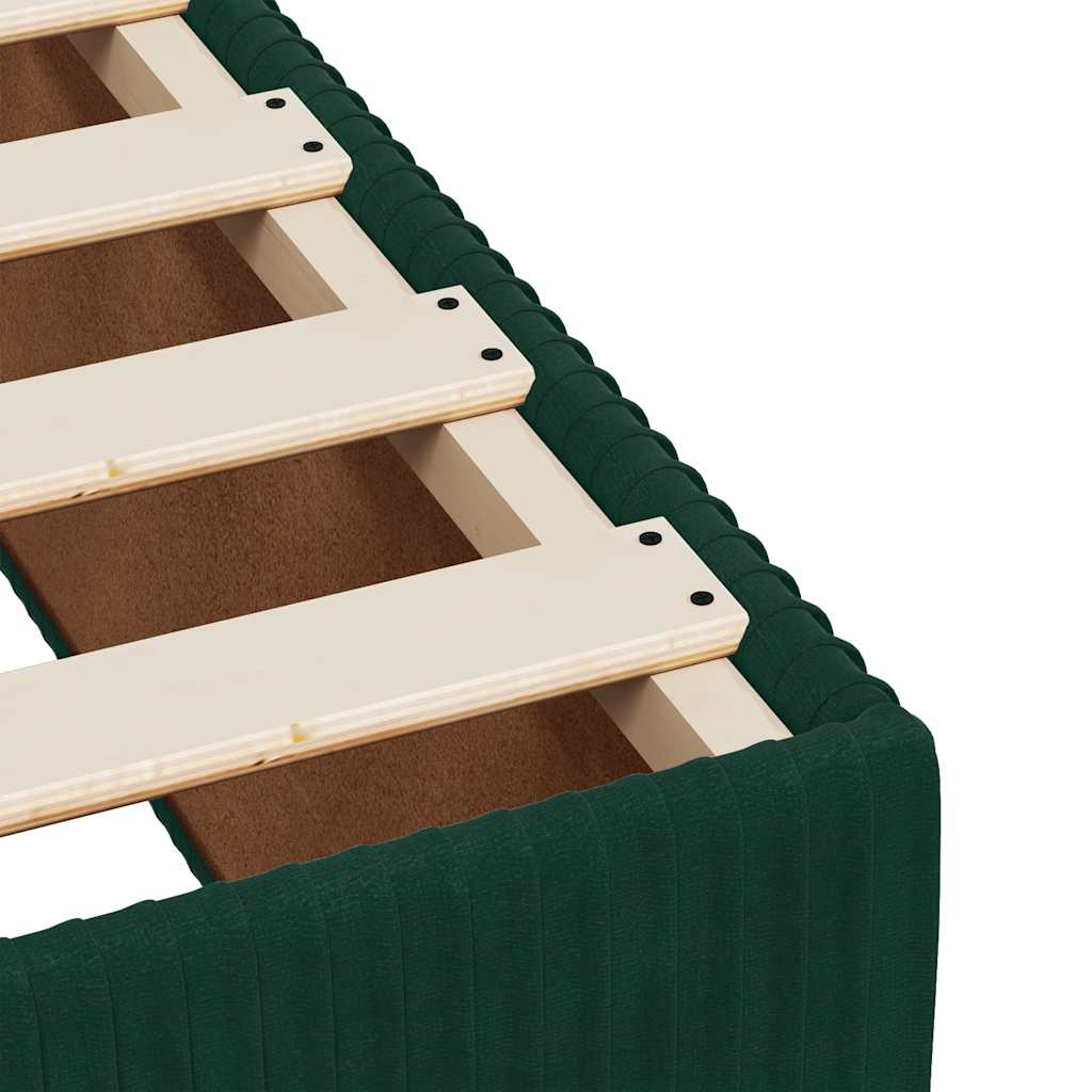 vidaXL Łóżko kontynentalne z materacem, ciemnozielone, 120x200 cm
