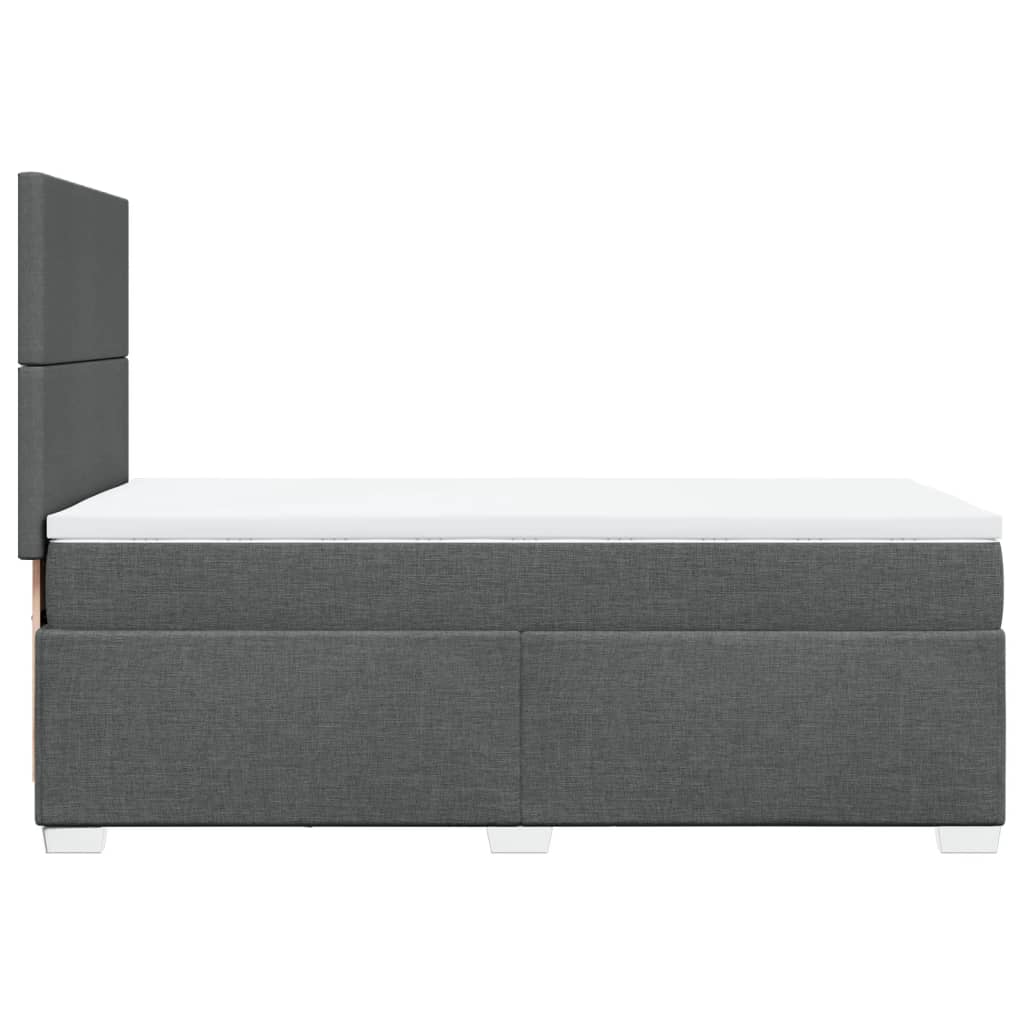 vidaXL Łóżko kontynentalne z materacem, ciemnoszara tkanina 80x200 cm