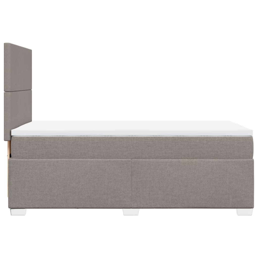 vidaXL Łóżko kontynentalne z materacem, taupe, tkanina, 80x200 cm
