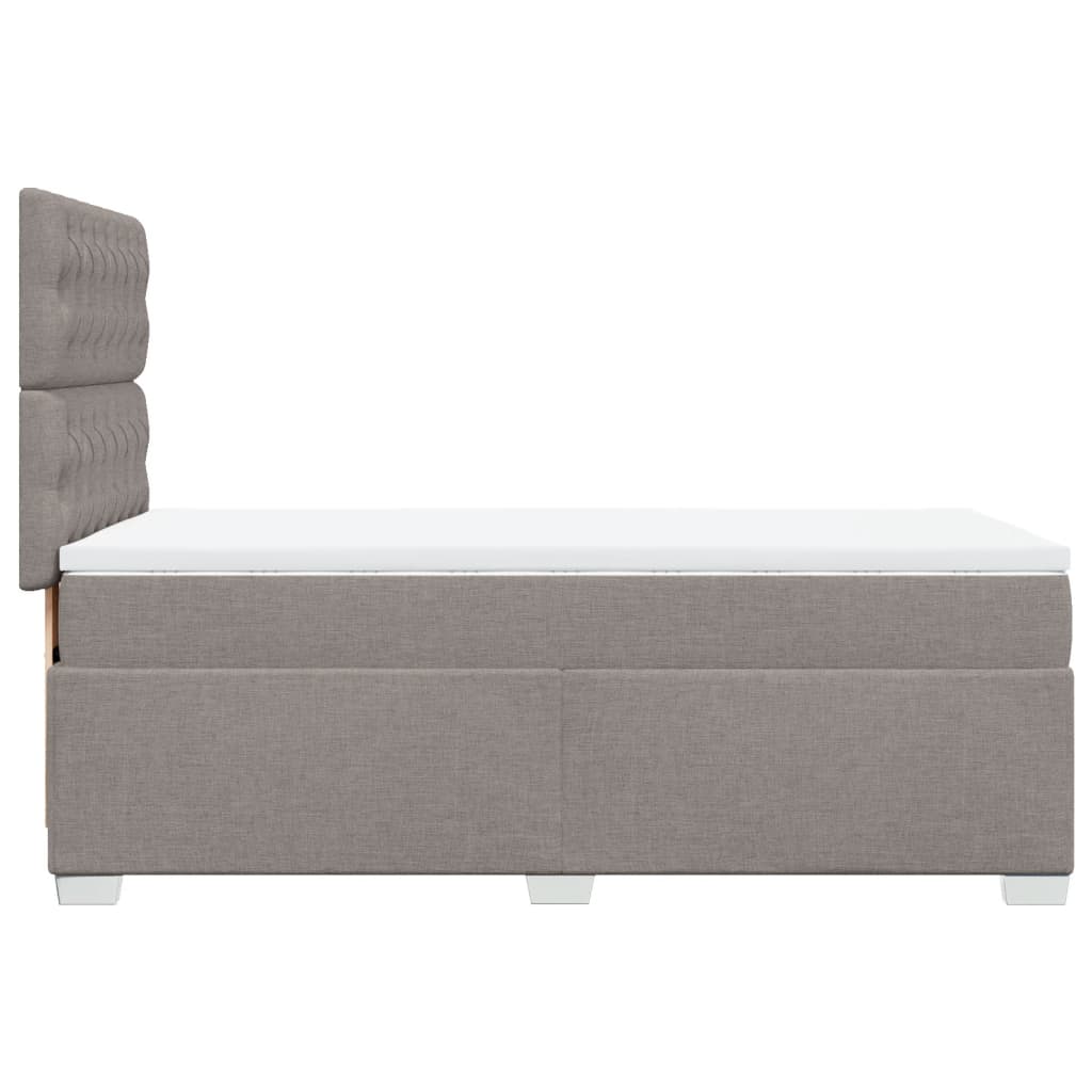 vidaXL Łóżko kontynentalne z materacem, taupe, tkanina, 80x200 cm
