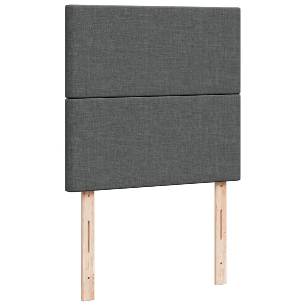 vidaXL Łóżko kontynentalne z materacem, ciemnoszara tkanina 100x200 cm