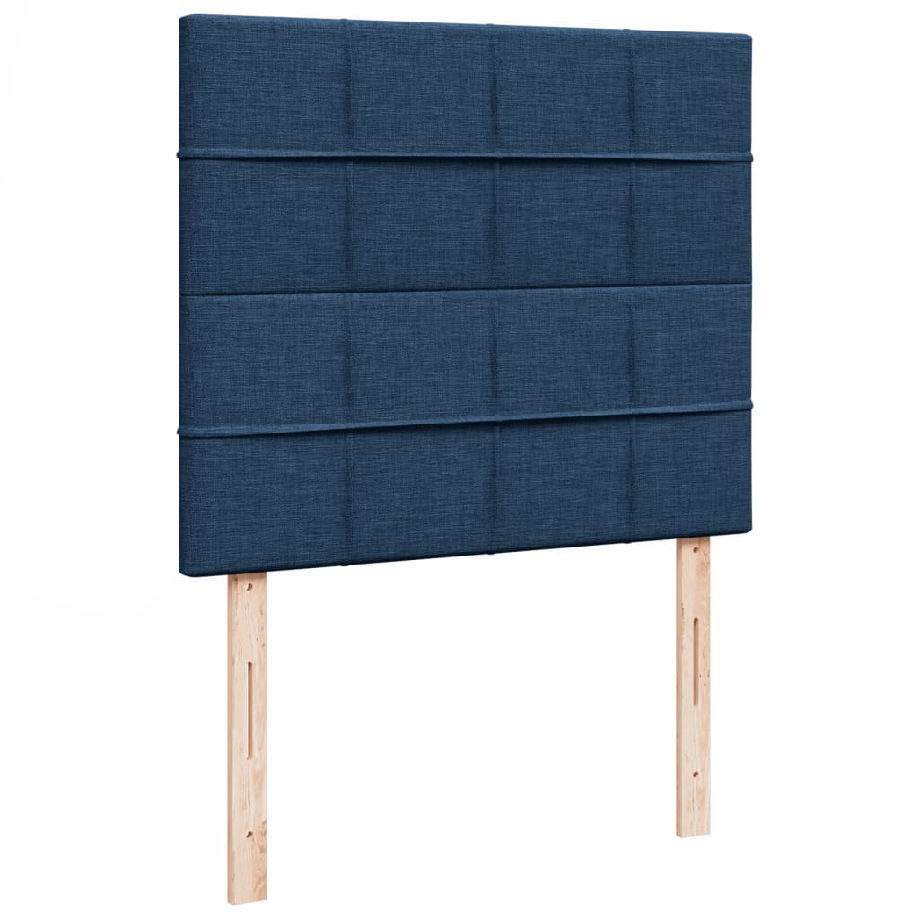 vidaXL Łóżko kontynentalne z materacem, niebieskie, 120x190cm, tkanina