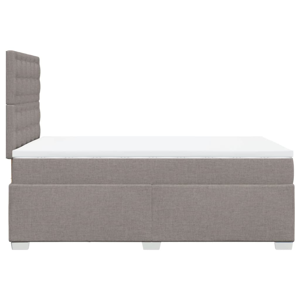 vidaXL Łóżko kontynentalne z materacem, taupe, 120x190 cm, tkanina