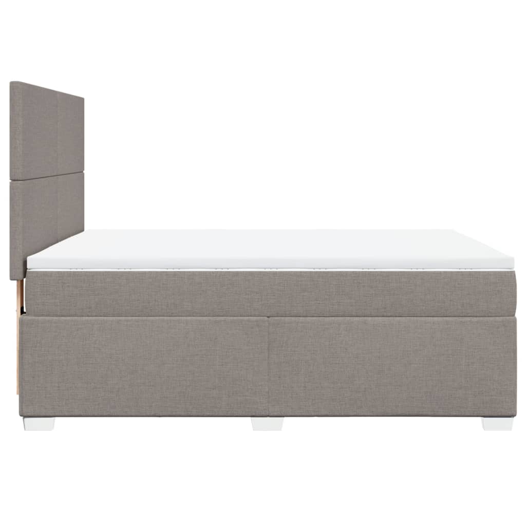 vidaXL Łóżko kontynentalne z materacem, taupe, tkanina, 140x190 cm