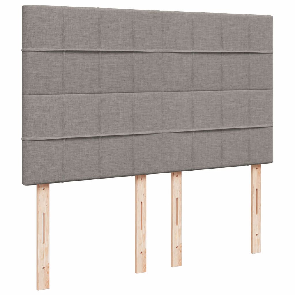 vidaXL Łóżko kontynentalne z materacem, taupe, tkanina, 140x190 cm