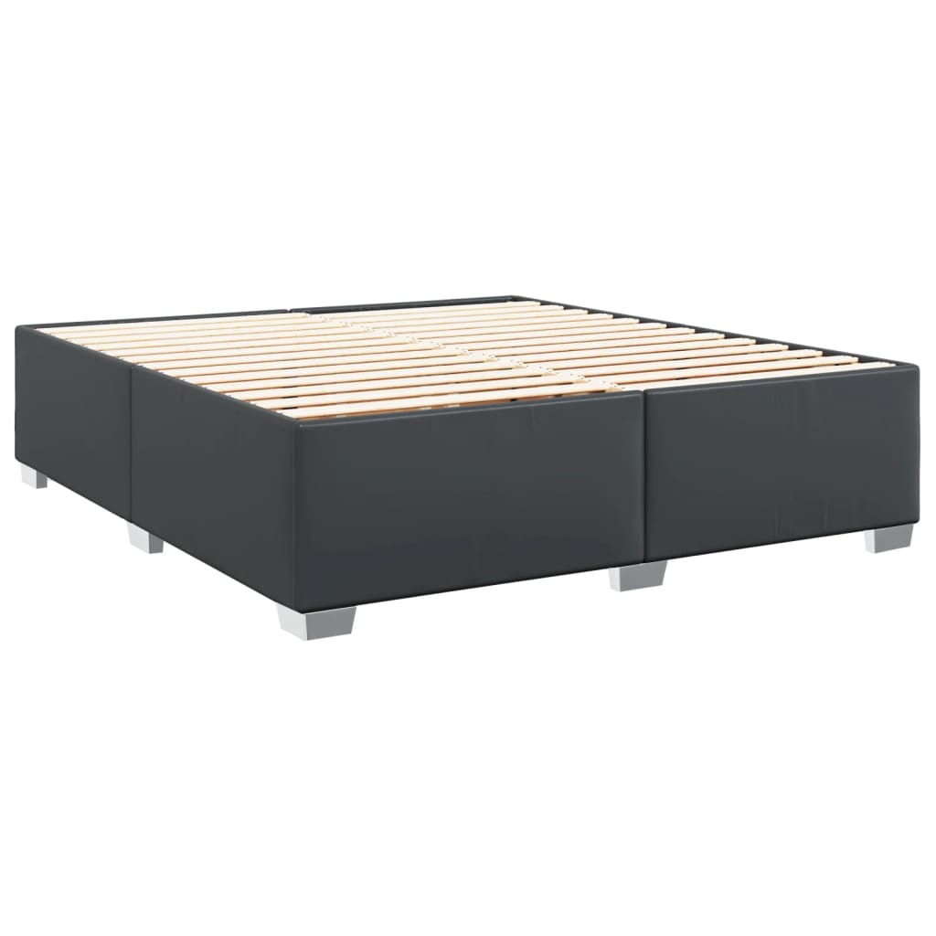 vidaXL Łóżko kontynentalne z materacem, czarne, ekoskóra 200x200 cm