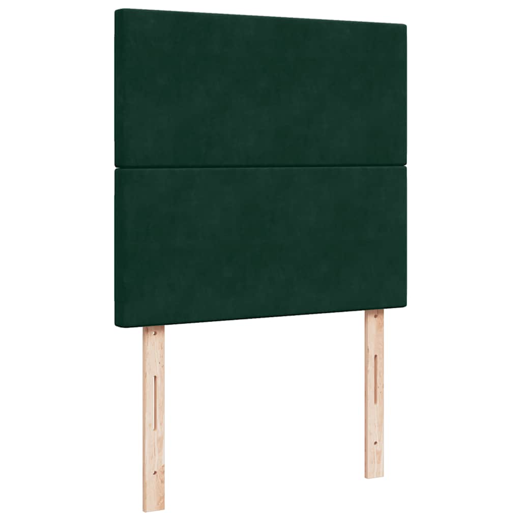vidaXL Łóżko kontynentalne z materacem, zielone, aksamit, 100x200 cm