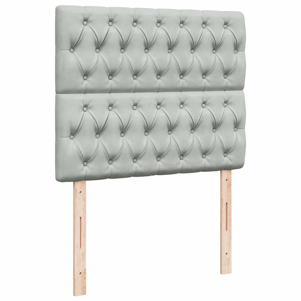 vidaXL Łóżko kontynentalne z materacem, jasnoszare, 120x200cm, aksamit