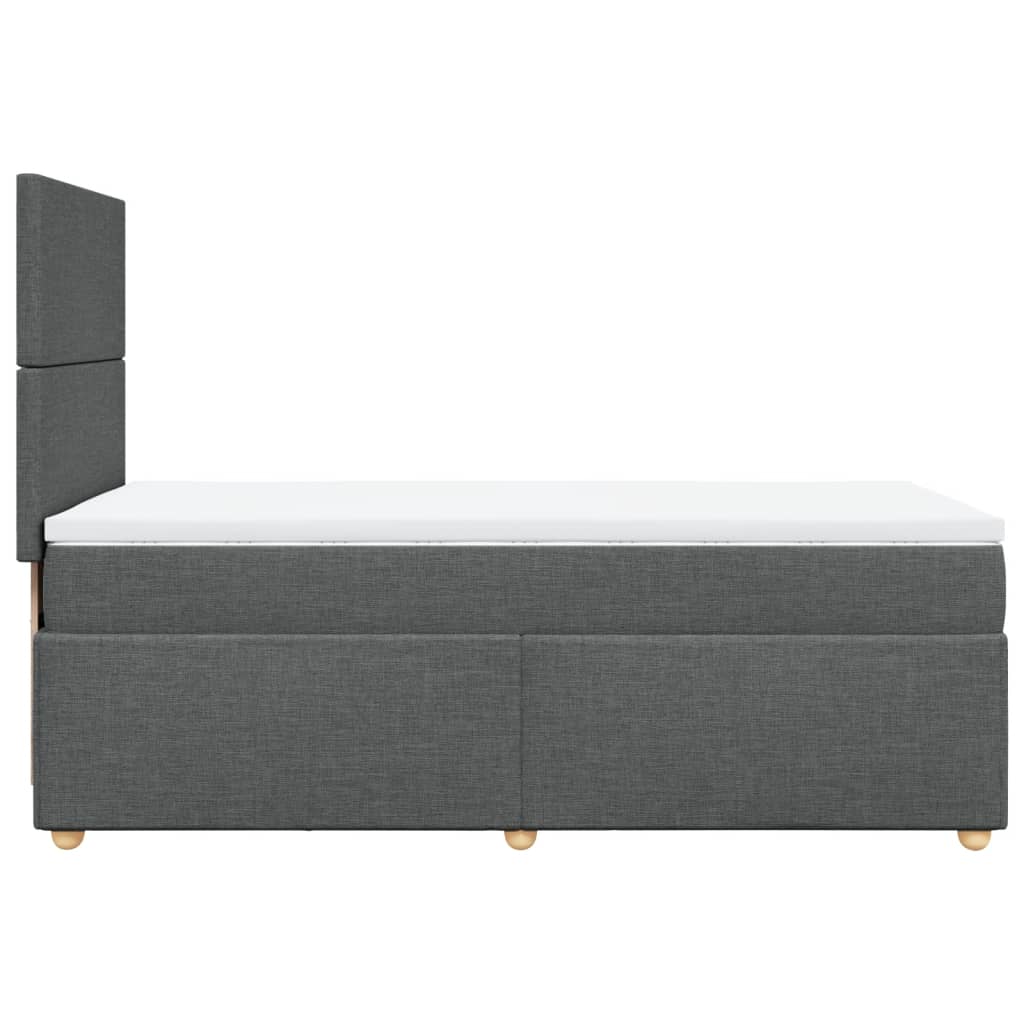 vidaXL Łóżko kontynentalne z materacem, ciemnoszara tkanina 100x200 cm