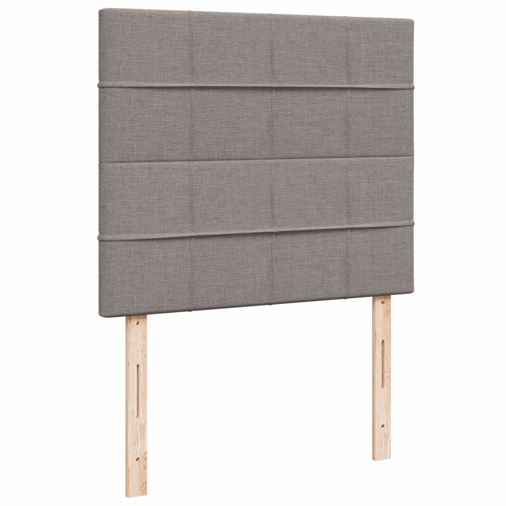 vidaXL Łóżko kontynentalne z materacem, taupe, 120x190 cm, tkanina