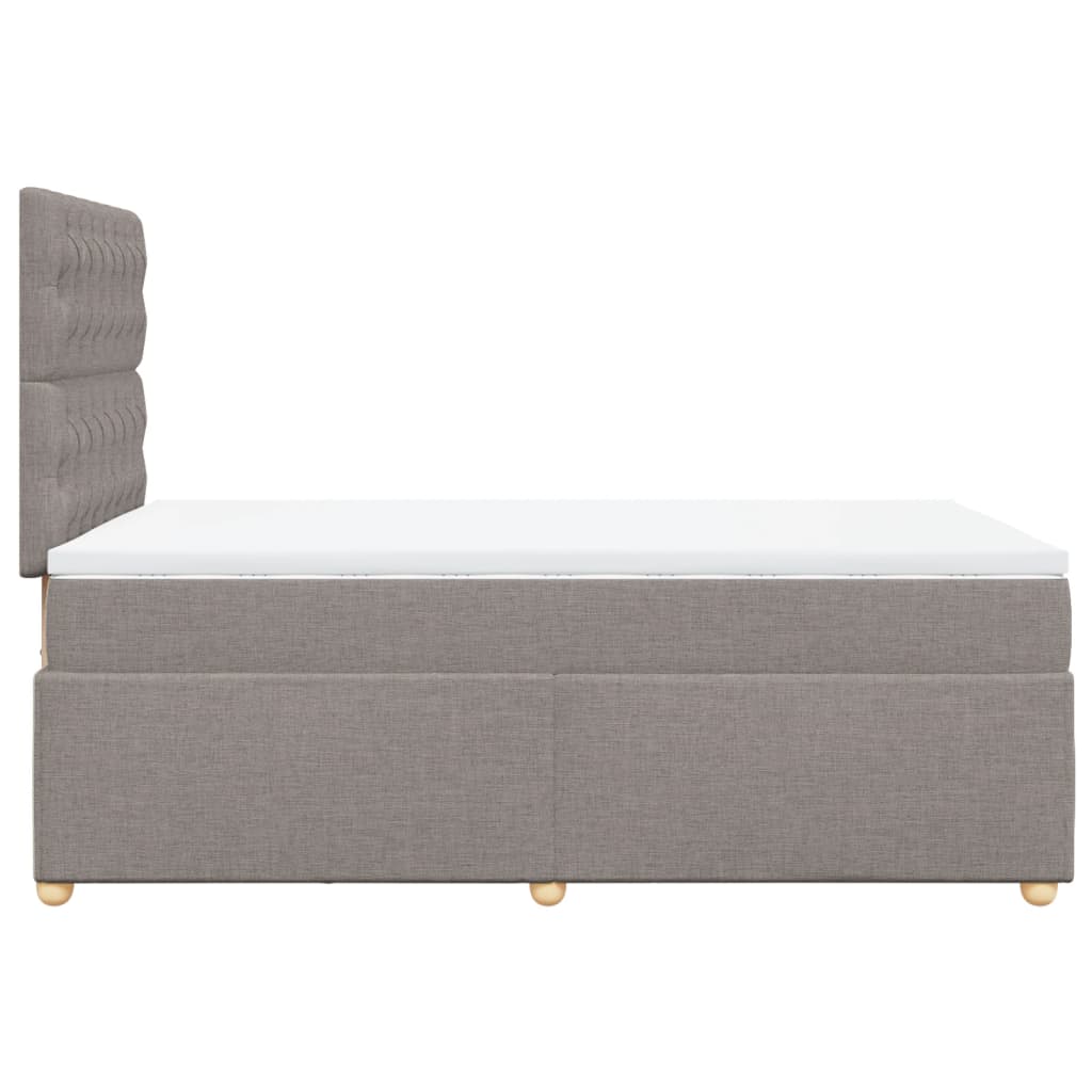 vidaXL Łóżko kontynentalne z materacem, taupe, 120x190 cm, tkanina