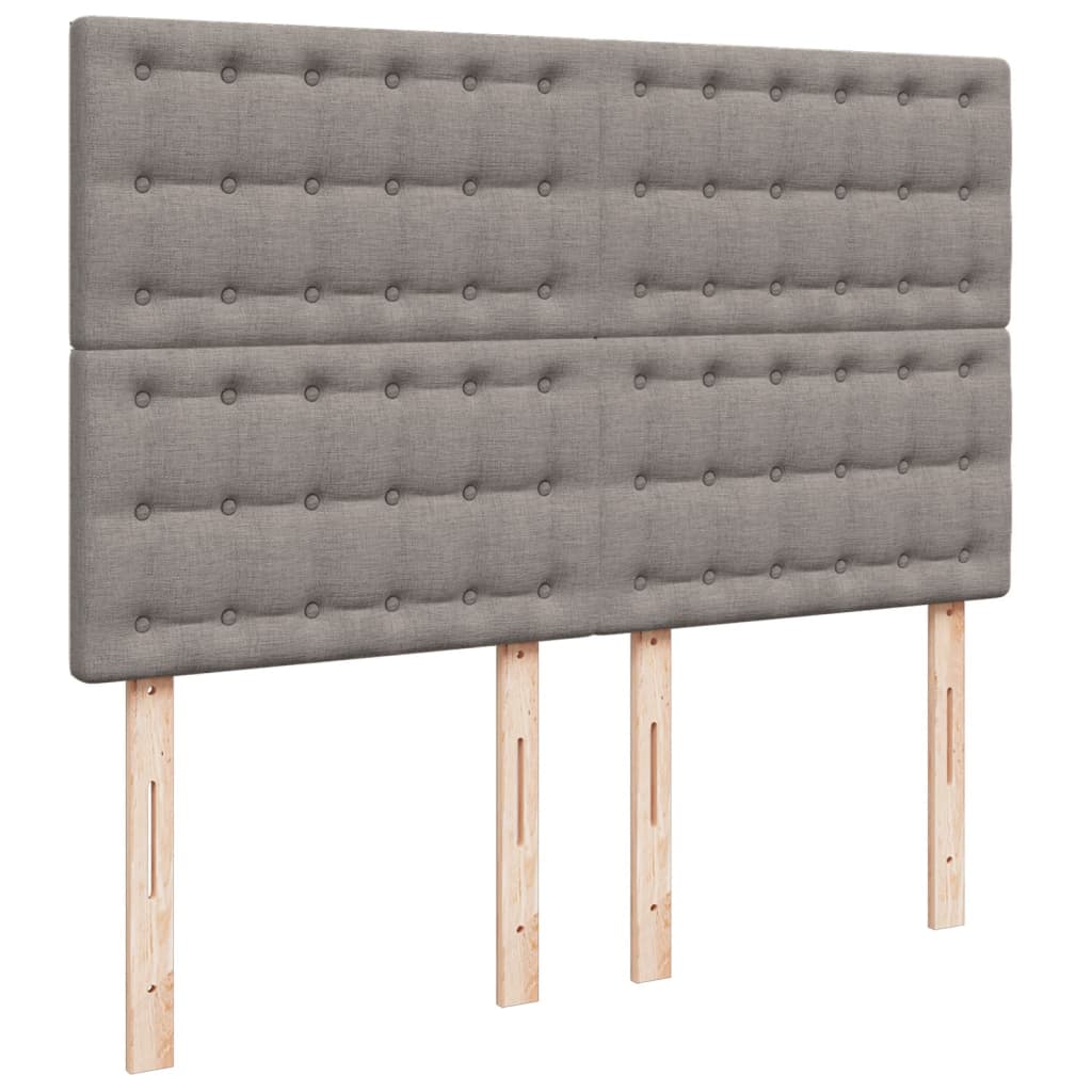 vidaXL Łóżko kontynentalne z materacem, taupe, tkanina, 140x190 cm