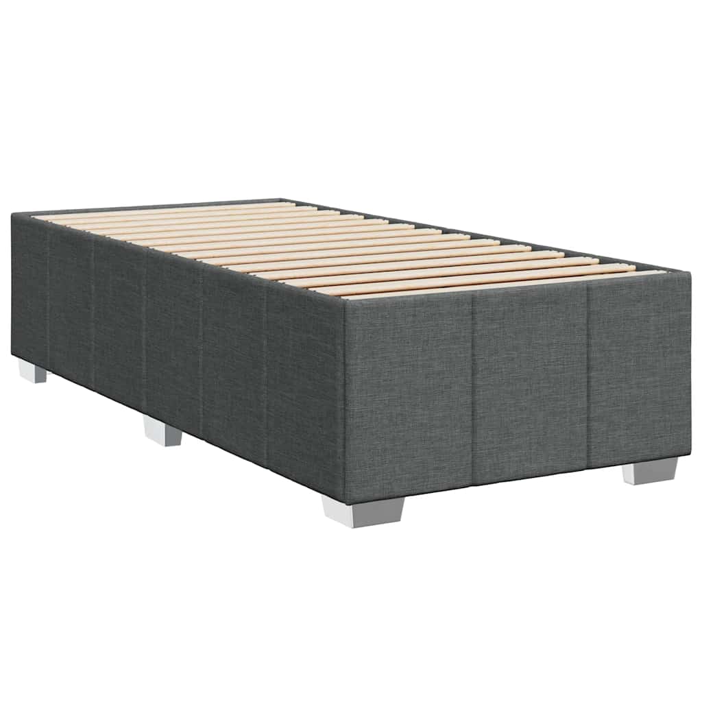vidaXL Łóżko kontynentalne z materacem, ciemnoszara tkanina 80x200 cm