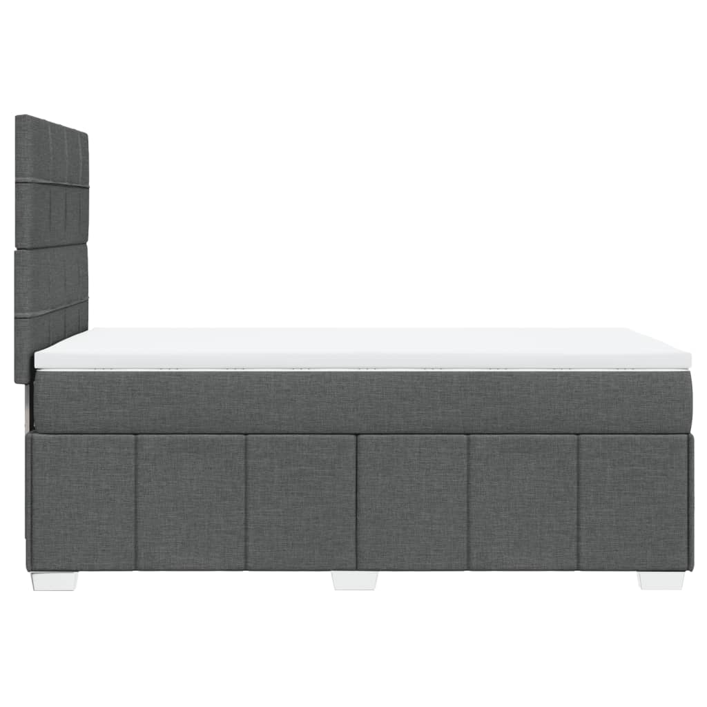 vidaXL Łóżko kontynentalne z materacem, ciemnoszara tkanina 80x200 cm