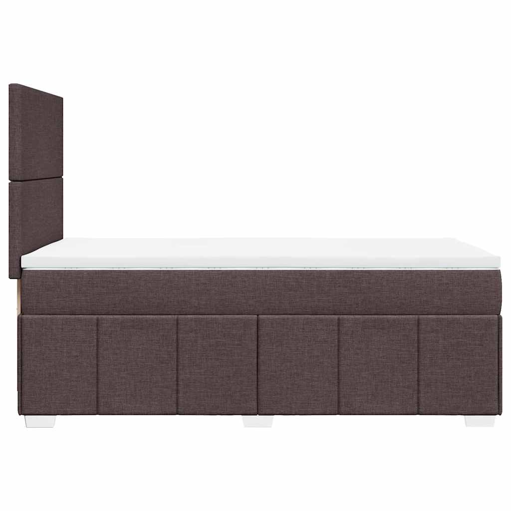vidaXL Łóżko kontynentalne z materacem, brązowe, tkanina, 90x200 cm