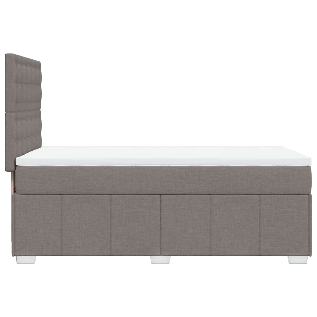 vidaXL Łóżko kontynentalne z materacem, taupe, tkanina, 90x200 cm