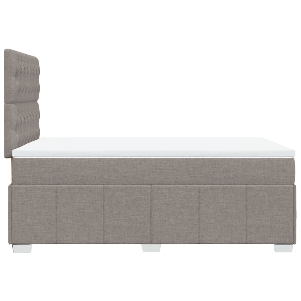 vidaXL Łóżko kontynentalne z materacem, taupe, 120x190 cm, tkanina